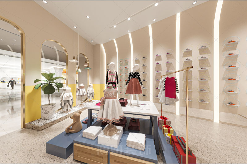 杭州儿童服装店装修及设计效果图（杭州女装服装店装修设计效果图）